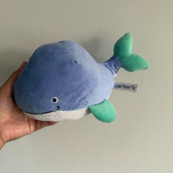Carter's Soft Blue and Green Whale Plush - Picture 4 of 4